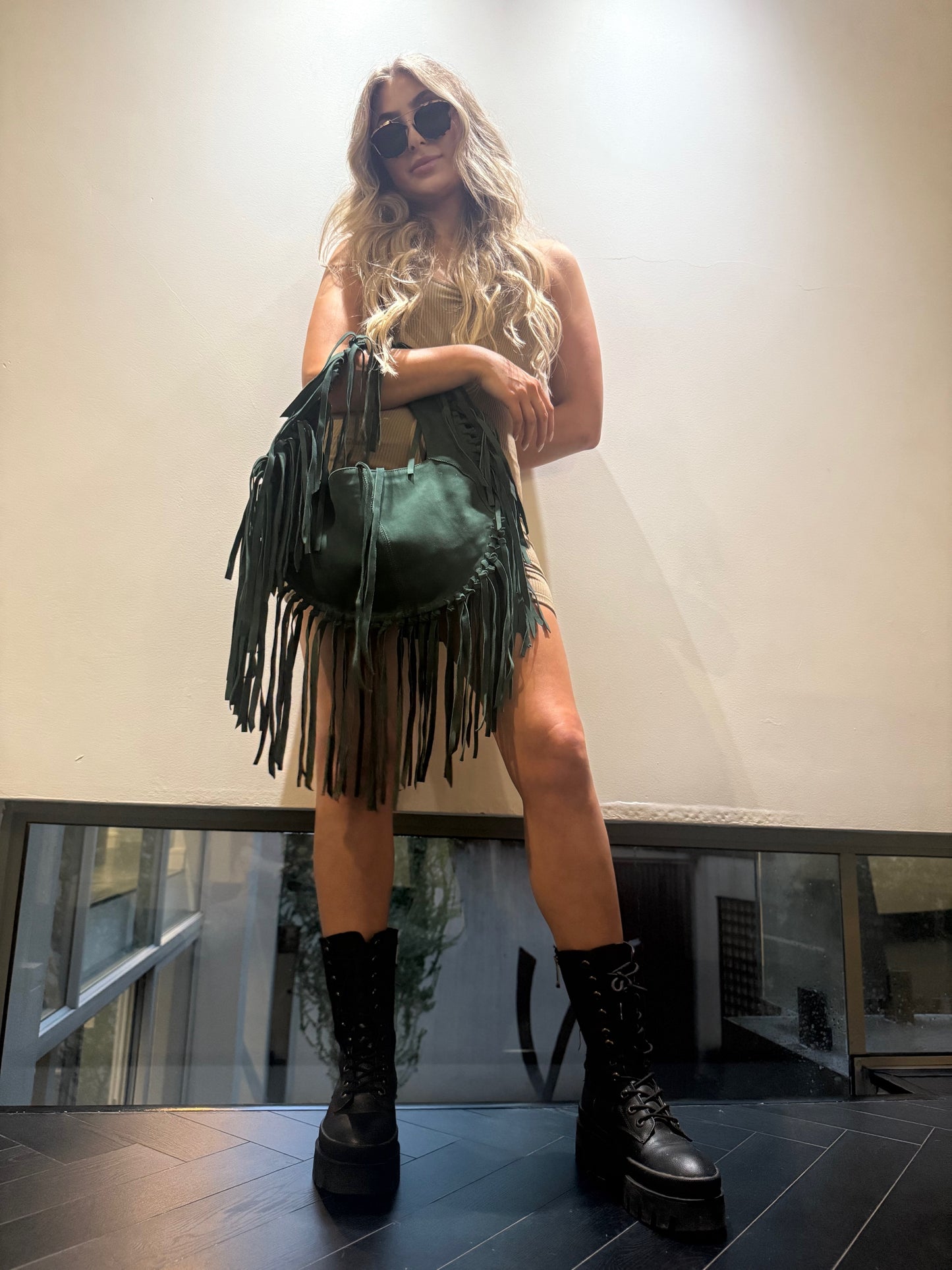 ZM The Label ~ Green Suede Tassel Bag