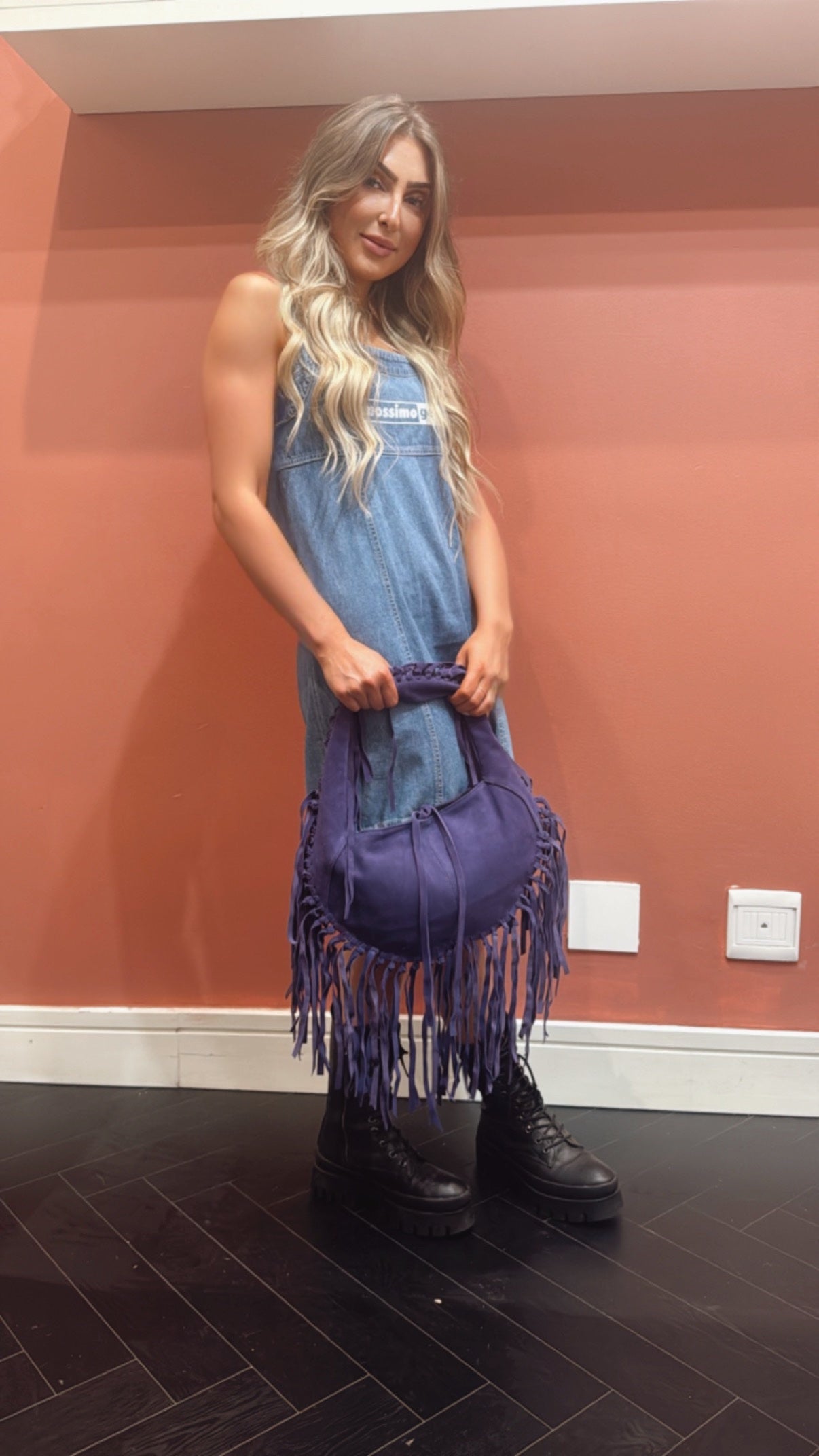 ZM The Label ~ Purple Suede Tassel Bag