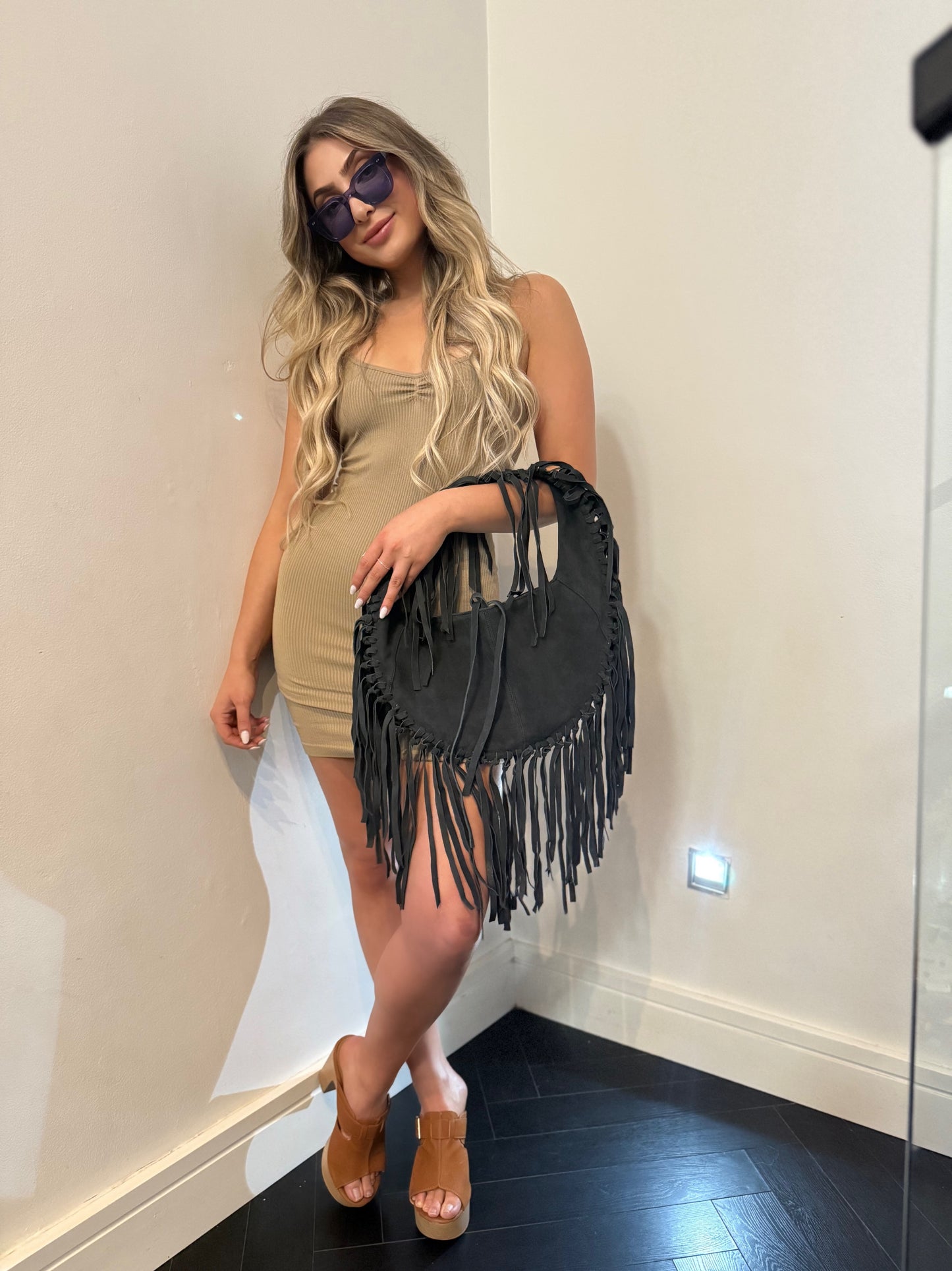 ZM The Label ~ Black Suede Tassel Bag