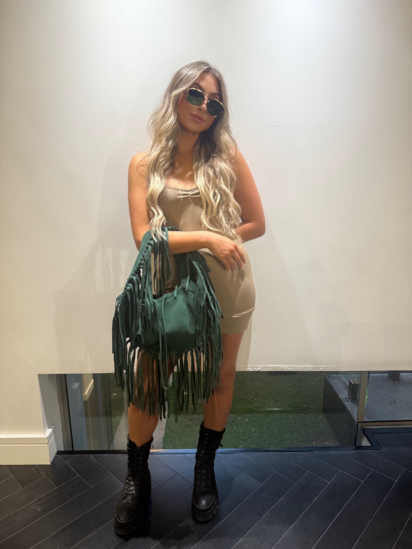 ZM The Label ~ Green Suede Tassel Bag