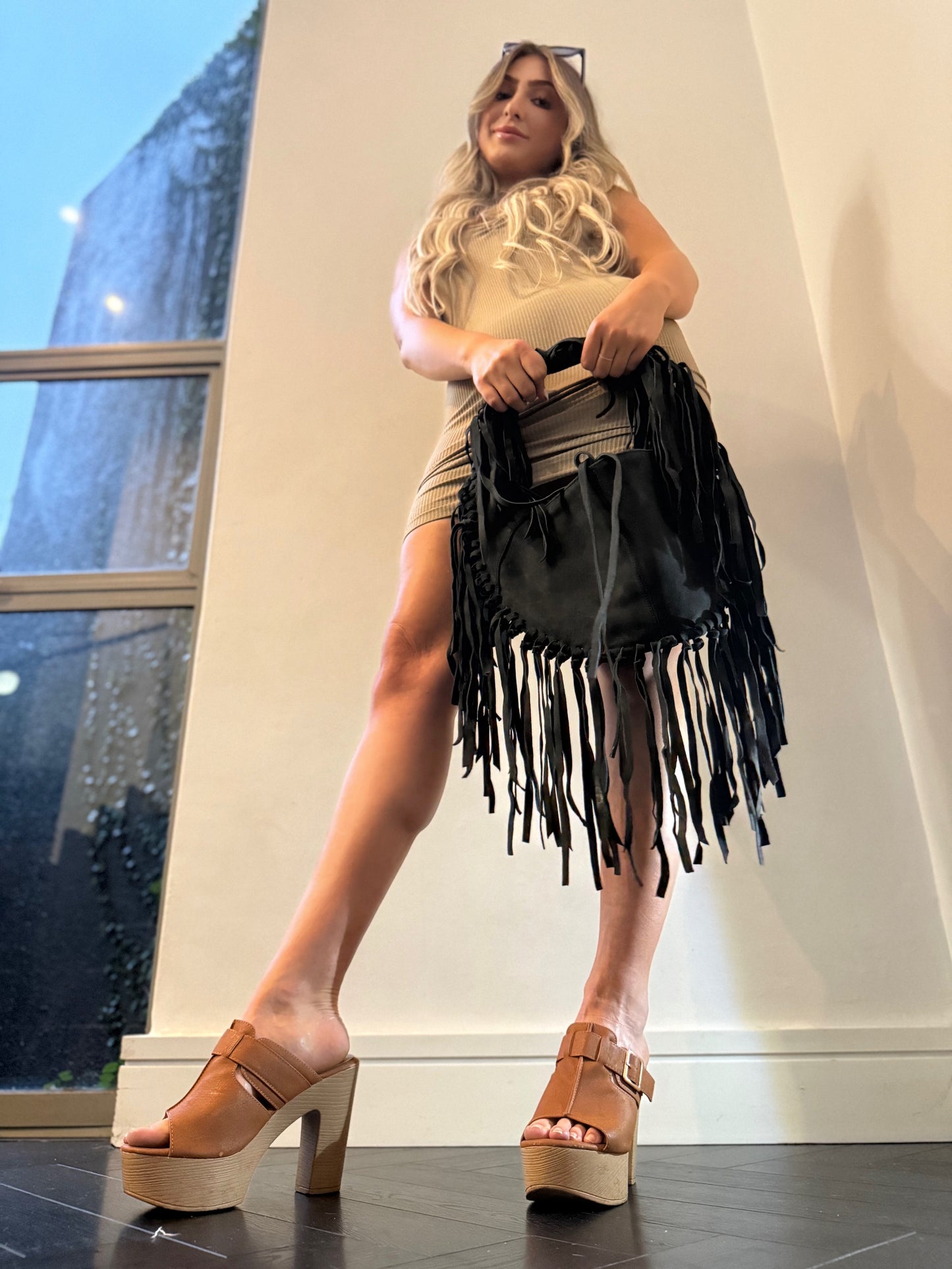 ZM The Label ~ Black Suede Tassel Bag