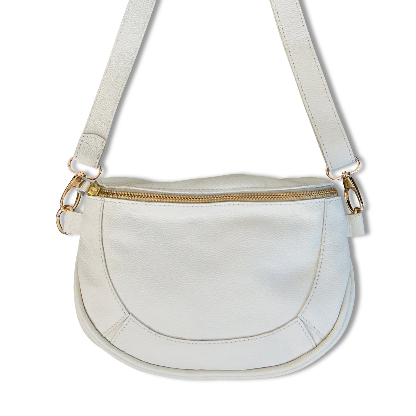 The White/Cream Sleek Cross Body Bag