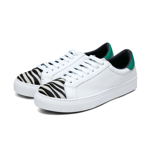 The Zebra Low Top Sneaker - Green Back