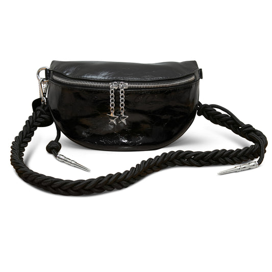The Black Patent Leather Rope Bag