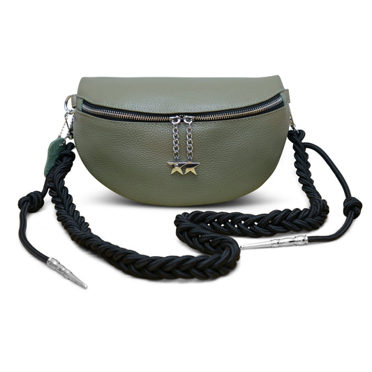 The Olive Green Leather Rope Bag