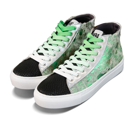 The Limited Edition Green Metallic Mid Top Sneaker