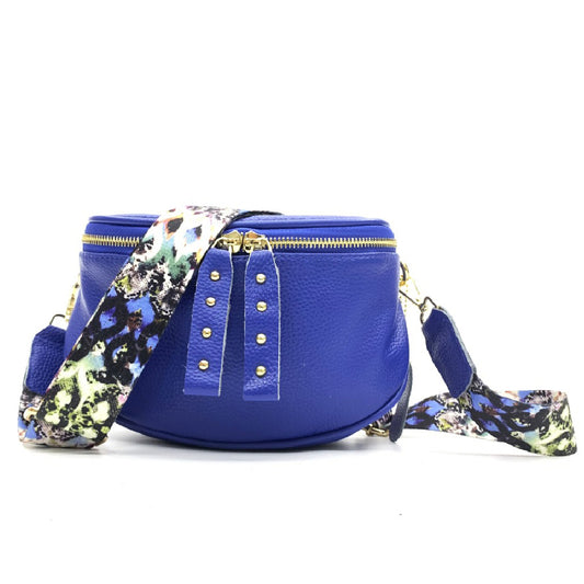 The Cobalt Blue Leather Bag with Gold Hardware