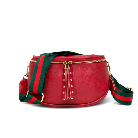 The Red Leather Bag with Gold Hardware